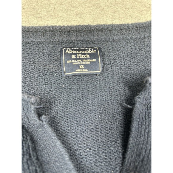Abercrombie & Fitch Sweater Dark Navy Blue V-Neck Women Size XS - Picture 3 of 7